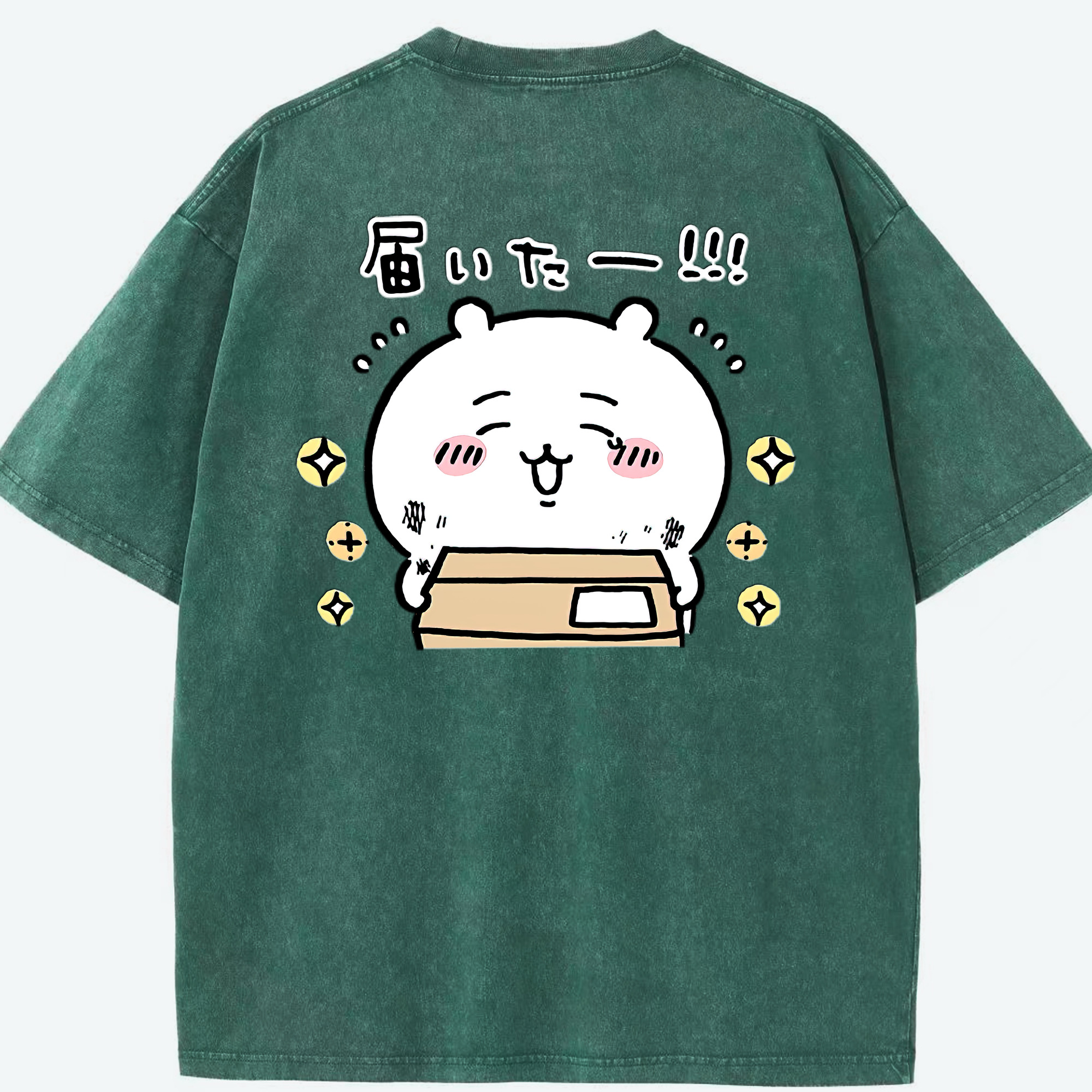 （画像用） ちいかわ ちいかわ Chii-kawa chiikawa 綿100% ヴィンテージ風 半袖Tシャツ（背面プリント）